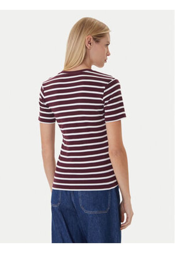 TOMMY HILFIGER - Tommy Hilfiger T-Shirt New Cody WW0WW40587 Bordowy Slim Fit. Kolor: czerwony. Materiał: bawełna