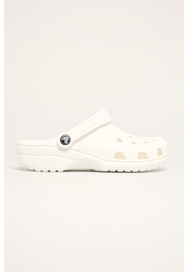 Crocs klapki Classic kolor biały 10001. Nosek buta: okrągły. Kolor: biały. Materiał: materiał, guma. Wzór: gładki