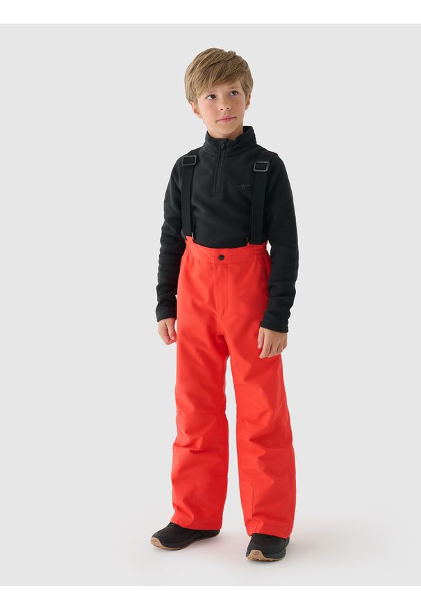 4f - 4F Spodnie narciarskie membrana 5000 chłopięce - czerwone 134 (8-9 lat). Kolor: czerwony. Materiał: poliester, dzianina, materiał, tkanina. Sezon: lato. Sport: narciarstwo