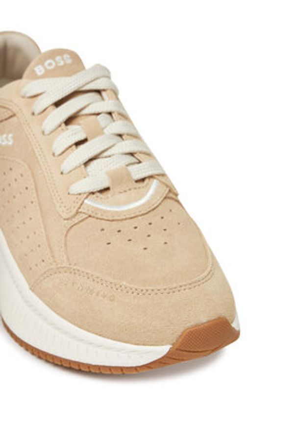 BOSS Sneakersy Ttnmevo 50536421 Beżowy. Kolor: beżowy. Materiał: skóra, zamsz