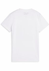 Puma - Damska koszulka do padla z grafiką INDIVIDUAL PUMA White. Kolor: biały. Wzór: nadruk