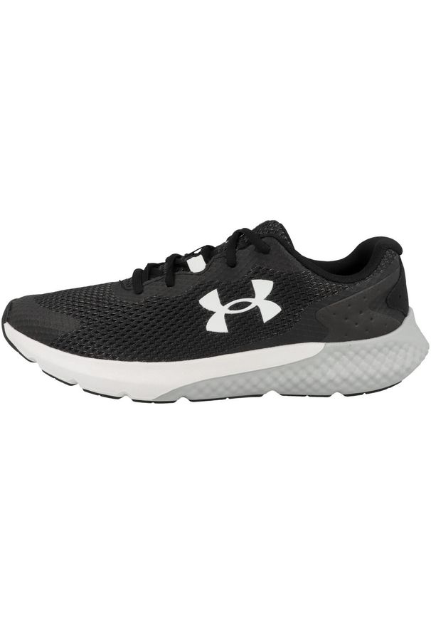 Buty do biegania męskie, Under Armour Charged Rogue 3. Zapięcie: sznurówki. Kolor: biały, czarny, wielokolorowy. Materiał: syntetyk, tkanina, materiał. Szerokość cholewki: normalna