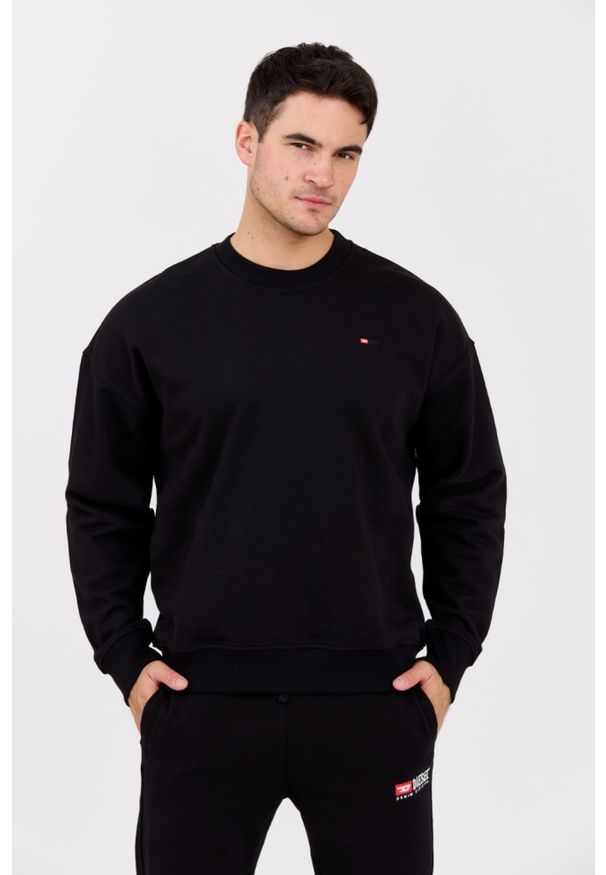 Diesel - DIESEL Czarna męska bluza S-ROB-MICRODIV, Rozmiar XXL. Kolor: czarny. Materiał: elastan, bawełna, materiał. Długość rękawa: długi rękaw. Długość: długie