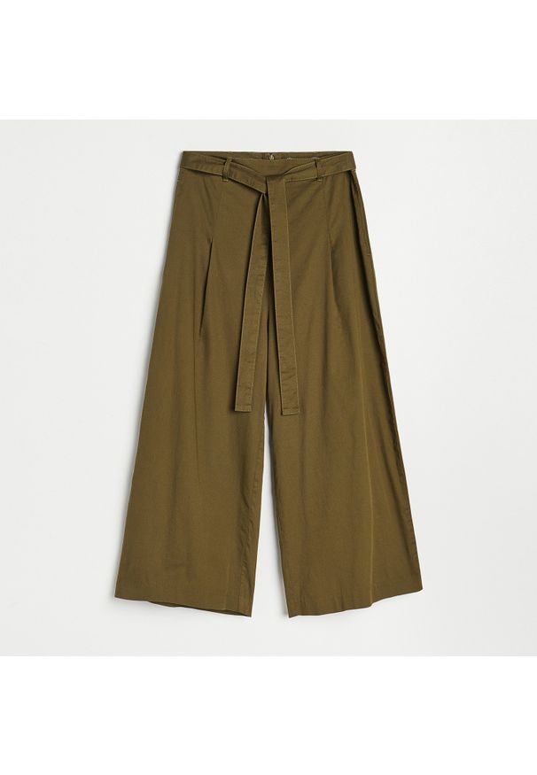 Reserved - Spodnie typu kuloty - Khaki. Kolor: brązowy