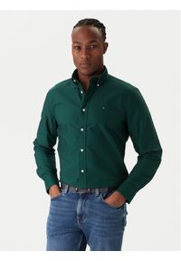 TOMMY HILFIGER - Tommy Hilfiger Koszula Solid Heritage MW0MW35774 Zielony Regular Fit. Kolor: zielony. Materiał: bawełna #1