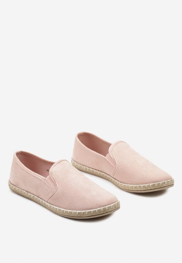 Renee - Różowe Wsuwane Tenisówki Espadryle z Plecioną Podeszwą Elladia. Zapięcie: bez zapięcia. Kolor: różowy. Sezon: lato