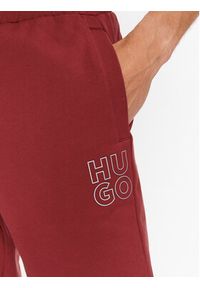 Hugo Spodnie dresowe 50501579 Bordowy Regular Fit. Kolor: czerwony. Materiał: bawełna #4