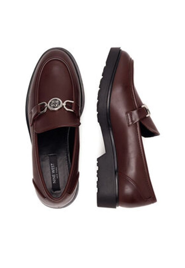 Nine West Mokasyny WFA3043-1A Bordowy. Kolor: czerwony. Materiał: skóra