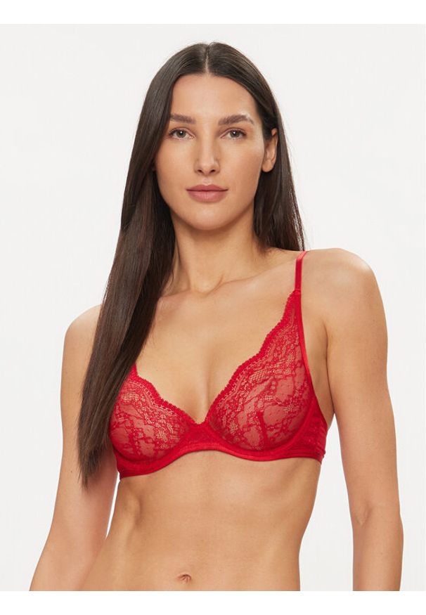 Hunkemöller Biustonosz braletka Isabelle Up 184808 Czerwony. Kolor: czerwony