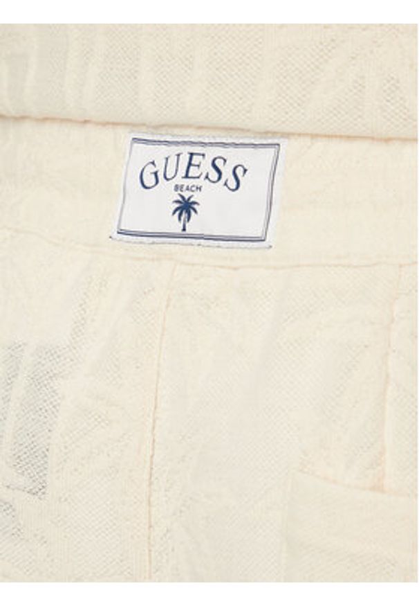 Guess Szorty sportowe F6GD03 kremKG362 Kremowy Regular Fit. Kolor: kremowy. Materiał: bawełna. Styl: sportowy