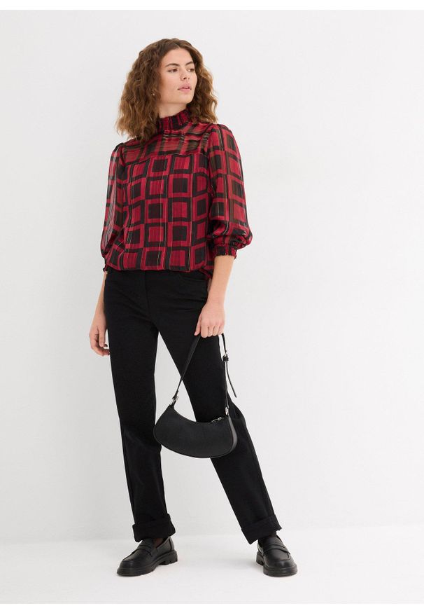 bonprix - Spodnie ze stretchem. Kolor: czarny. Materiał: bawełna