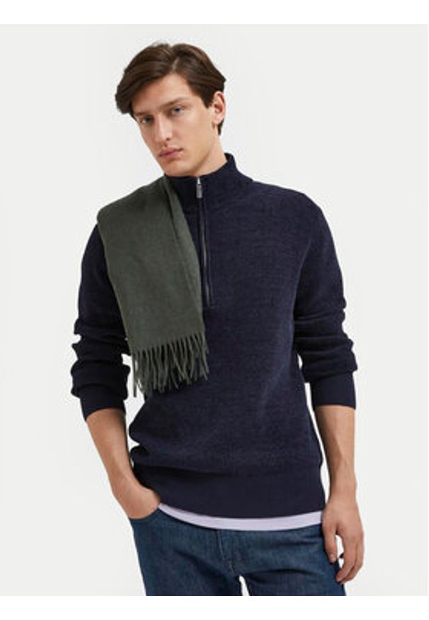Selected Homme Sweter Rodney 16087985 Granatowy Regular Fit. Kolor: niebieski. Materiał: bawełna
