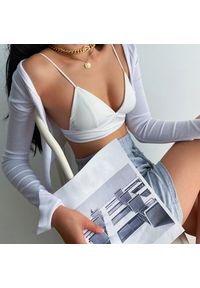 Intica - Braletka elastyczna minimalistyczna na co dzień Cabiria. Kolor: biały. Materiał: materiał