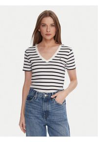 TOMMY HILFIGER - Tommy Hilfiger T-Shirt WW0WW40584 Biały Regular Fit. Kolor: biały. Materiał: bawełna