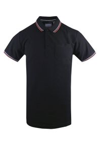 Klasyczna, Męska Koszulka Polo - Brave Soul - Czarna. Okazja: na co dzień. Typ kołnierza: polo. Kolor: czarny. Materiał: bawełna. Sezon: lato, wiosna. Styl: klasyczny