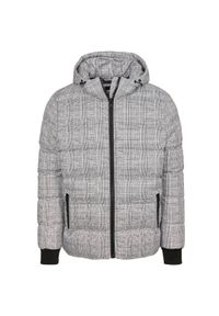 Urban Classics - Parka Urban Classic hooded Check. Kolor: czarny, wielokolorowy, biały. Sezon: zima #1