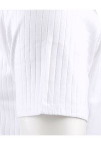 Dzianinowa Koszulka Polo - Dekolt Bez Guzików - Brave Soul - Biała. Okazja: na co dzień. Typ kołnierza: polo. Kolor: biały. Materiał: elastan, bawełna. Styl: casual #3