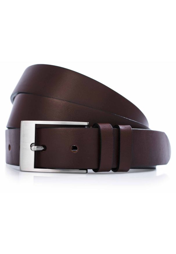 Modini - Brązowy duży pasek męski XXL KXL3. Kolor: brązowy. Materiał: skóra. Styl: elegancki, klasyczny