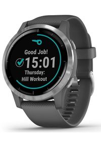 GARMIN - Garmin smartwatch vivoactive 4, Shadow Gray/Silver. Rodzaj zegarka: smartwatch. Kolor: wielokolorowy, szary, srebrny. Styl: sportowy #1