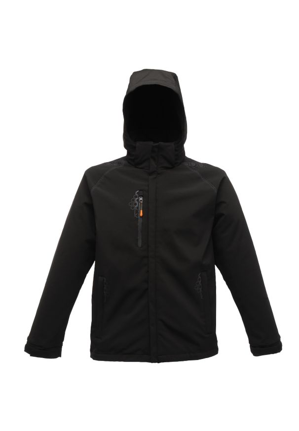 Regatta - Męski Softshell Repeller Professional. Kolor: czarny. Materiał: softshell. Sport: turystyka piesza