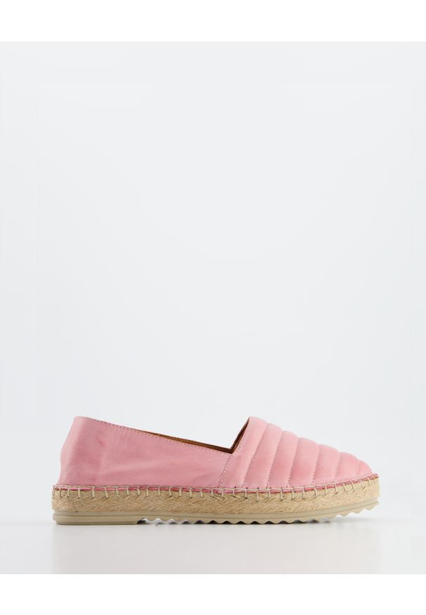 Venezia - RÓŻOWE ESPADRYLE 368Y558 ROSE. Kolor: różowy. Materiał: syntetyk, skóra. Obcas: na obcasie. Wysokość obcasa: średni