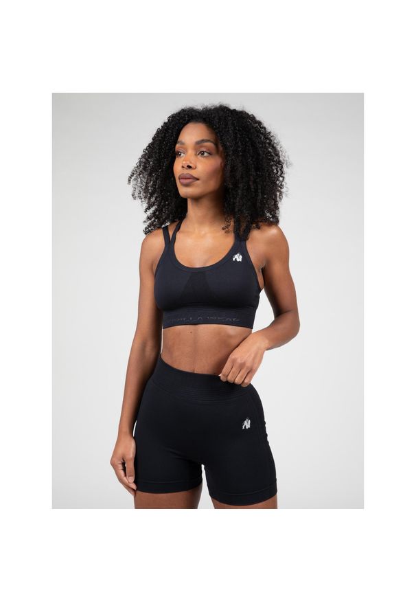 GORILLA WEAR - Whitney Bezszwowe Biustonosz sportowy - Czarny. Kolor: czarny. Sport: fitness