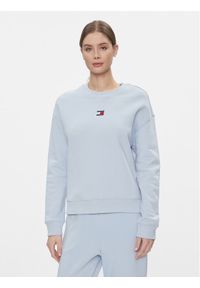 Tommy Jeans Bluza Badge DW0DW17325 Granatowy Boxy Fit. Kolor: niebieski. Materiał: bawełna #1