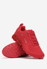 Born2be - Czerwone Buty Sportowe Vhesiesh. Wysokość cholewki: przed kostkę. Nosek buta: okrągły. Kolor: czerwony. Materiał: materiał. Szerokość cholewki: normalna. Wzór: aplikacja