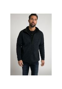 JAY-PI - Męska Bluza rozpinana z dzianiny i polaru. Kolekcja: plus size. Kolor: niebieski. Materiał: poliester, materiał. Sport: turystyka piesza