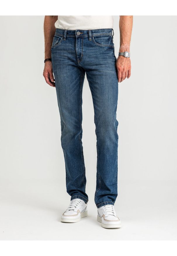 Męskie Spodnie Jeansowe Tom Tailor Marvin Used Mid Stone Proste 1007858 10119, W36 L32. Okazja: na co dzień. Styl: casual, klasyczny, elegancki