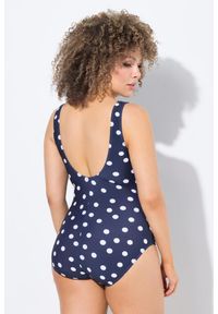ULLA POPKEN - Damskie Kostium kąpielowy kropki bez miękkich miseczek okrągły dekolt. Kolekcja: plus size. Kolor: niebieski. Materiał: poliamid, poliester, materiał, elastan. Wzór: kropki #2