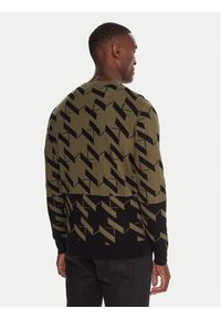 Karl Lagerfeld - KARL LAGERFELD Sweter 655022 554305 Zielony Regular Fit. Typ kołnierza: dekolt w karo. Kolor: zielony. Materiał: bawełna