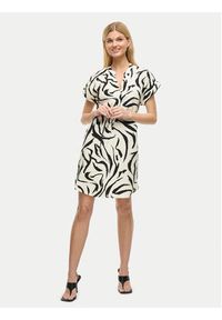 Vila Sukienka codzienna Clo 14101673 Beżowy Regular Fit. Okazja: na co dzień. Kolor: beżowy. Materiał: wiskoza. Typ sukienki: proste. Styl: casual