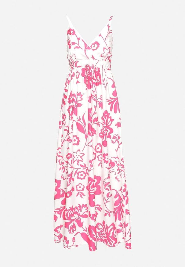 Born2be - Fuksjowa Sukienka na Regulowanych Ramiączkach z Gumkami na Plecach Ściągana Troczkiem Harnela. Okazja: na co dzień. Kolor: różowy. Długość rękawa: na ramiączkach. Typ sukienki: proste. Styl: klasyczny, casual, elegancki