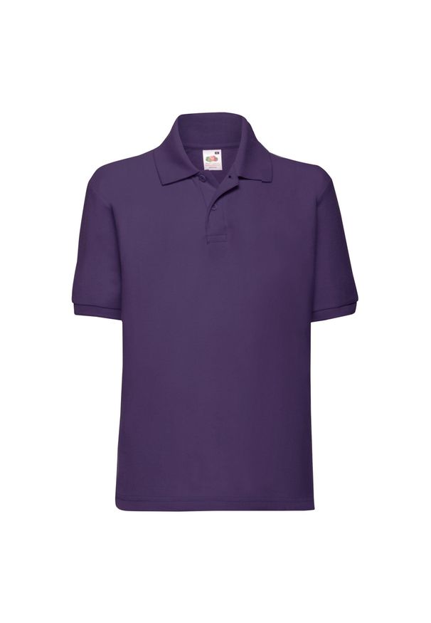 FRUIT OF THE LOOM - Koszulka Polo Dla Dzieci 65/35. Typ kołnierza: polo. Kolor: fioletowy