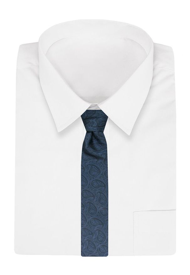 Chattier - Krawat Męski, Niebieski Klasyczny w Paisley, Łezki, Szeroki 7,5 cm, Elegancki -CHATTIER. Kolor: niebieski. Materiał: tkanina. Wzór: paisley. Styl: klasyczny, elegancki