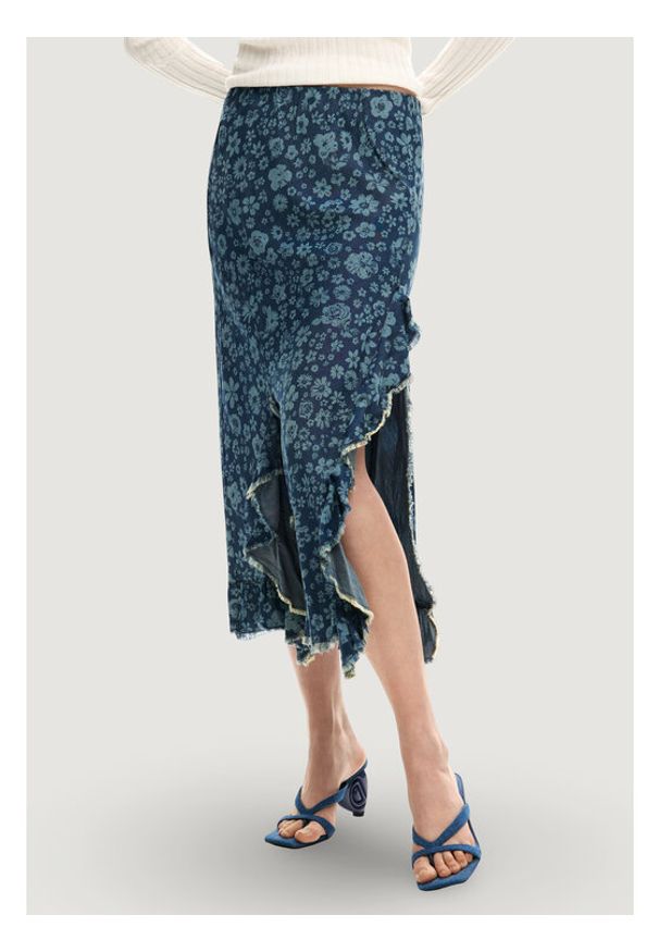 Desigual Spódnica jeansowa Anem 26SWFW04 Niebieski Regular Fit. Kolor: niebieski. Materiał: lyocell