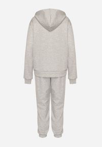 Born2be - Szary Komplet Dresowy Rozpinana Bluza i Spodnie Joggery z Bawełną Anarrise. Kolor: szary. Materiał: dresówka, bawełna
