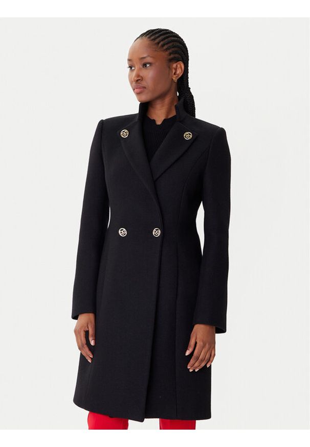 Rinascimento Płaszcz wełniany CFC0126218003 Czarny Regular Fit. Kolor: czarny. Materiał: syntetyk