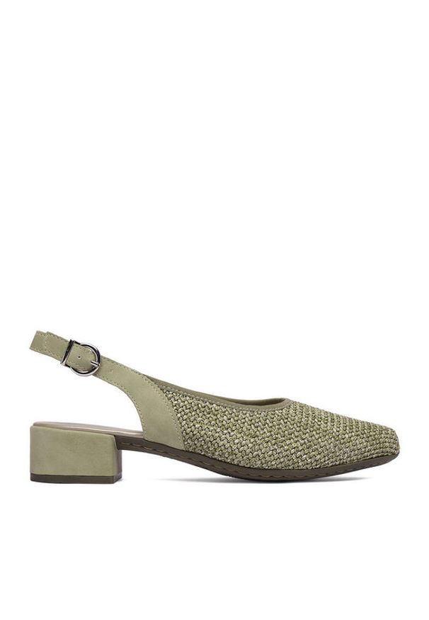 Rieker Czółenka CEO-47060-52 Zielony jasny. Kolor: zielony. Materiał: materiał