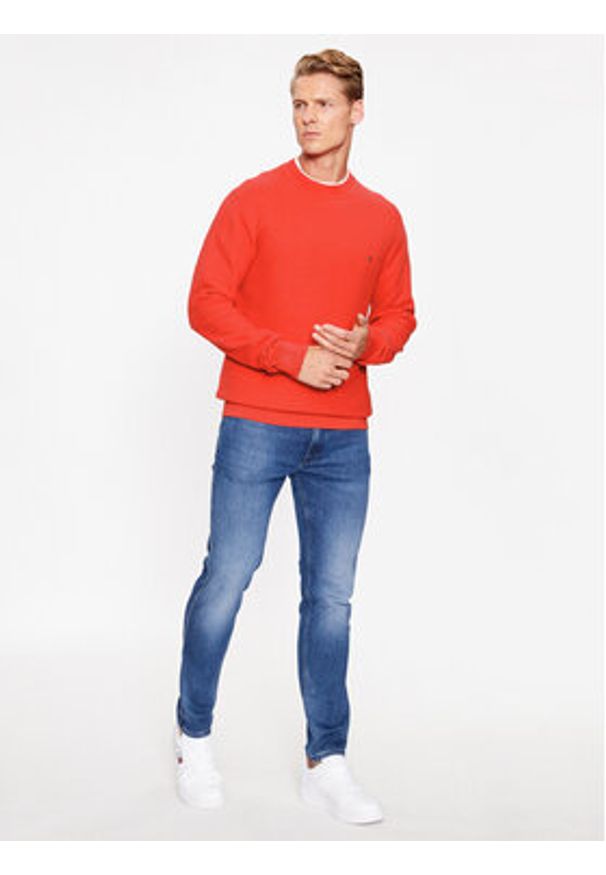 TOMMY HILFIGER - Tommy Hilfiger Sweter MW0MW33131 Czerwony Regular Fit. Kolor: czerwony. Materiał: bawełna
