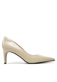 Calvin Klein Szpilki Heel Pump 70 - Brush L HW0HW02446 Beżowy. Kolor: beżowy. Materiał: skóra. Obcas: na szpilce