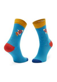 Happy-Socks - Happy Socks Skarpety Wysokie Dziecięce KROK01-6000 Niebieski. Kolor: niebieski. Materiał: materiał