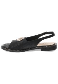 Czarne Sandały S.Barski Eleganckie Obuwie Damskie. Okazja: na co dzień. Zapięcie: pasek. Kolor: czarny. Materiał: skóra ekologiczna. Sezon: lato. Styl: elegancki #4