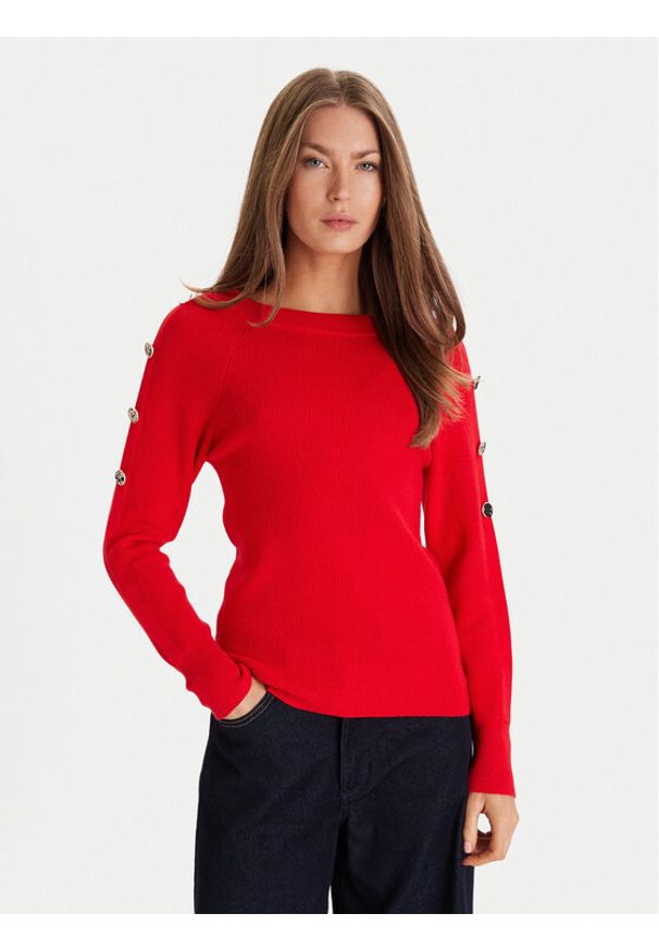 Morgan Sweter 252-MTECNA Czerwony Regular Fit. Kolor: czerwony. Materiał: syntetyk