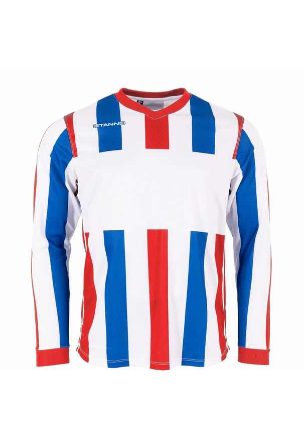 STANNO - Dżersej z długim rękawem Stanno Aspire. Kolor: wielokolorowy, biały, czerwony. Materiał: jersey. Długość rękawa: długi rękaw. Długość: długie. Wzór: paski