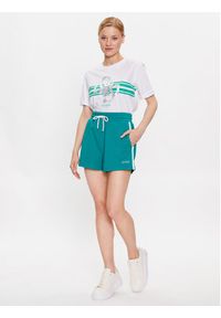 Guess Szorty sportowe Signature V3GD00 KBO62 Zielony Loose Fit. Kolor: zielony. Materiał: syntetyk
