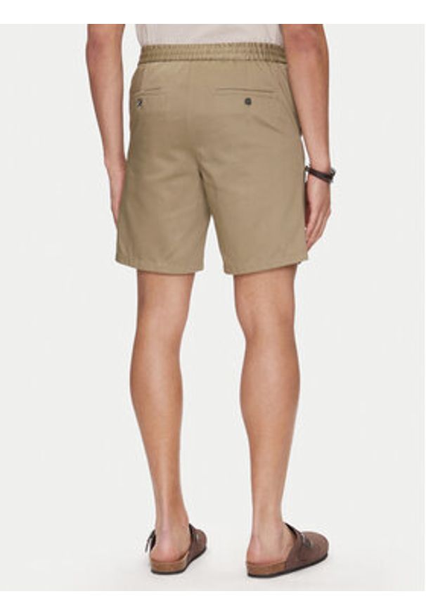 AMI PARIS Szorty materiałowe HSO303.CO0103 Khaki Regular Fit. Kolor: brązowy. Materiał: bawełna