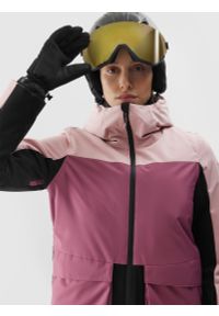 4f - Kurtka narciarska membrana 8000 damska - różowa. Kolor: różowy. Materiał: materiał, tkanina, poliester. Wzór: gładki. Sezon: zima. Sport: narciarstwo #2
