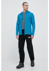 Jack Wolfskin bluza sportowa Baiselberg męska kolor zielony z kapturem gładka. Typ kołnierza: kaptur. Kolor: niebieski. Materiał: polar, materiał, skóra. Wzór: gładki. Styl: sportowy #4